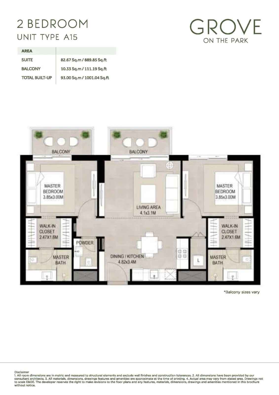 Floor plan for Type A15