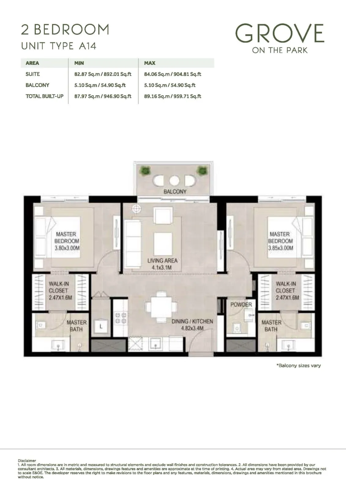 Floor plan for Type A14
