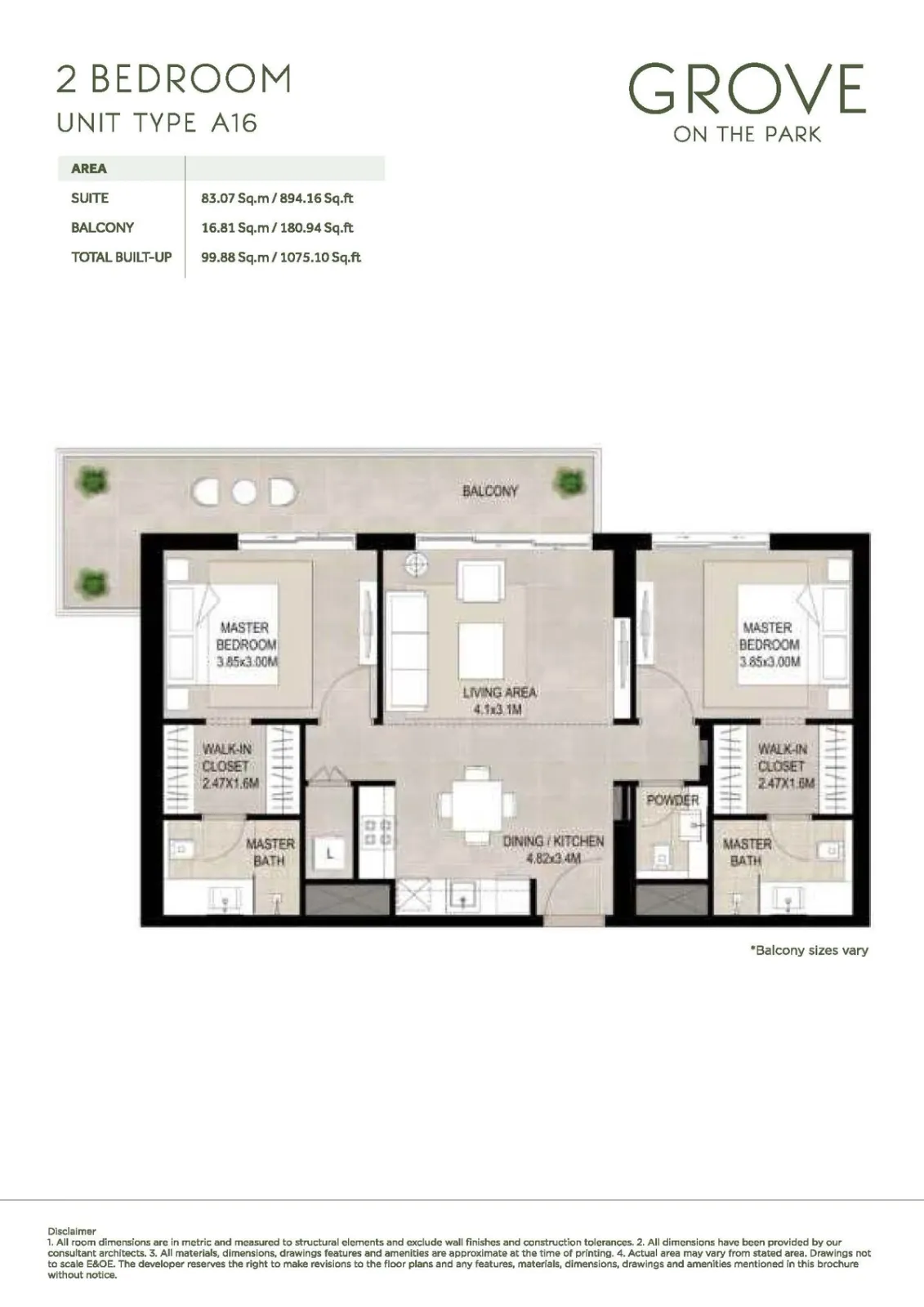 Floor plan for Type A16