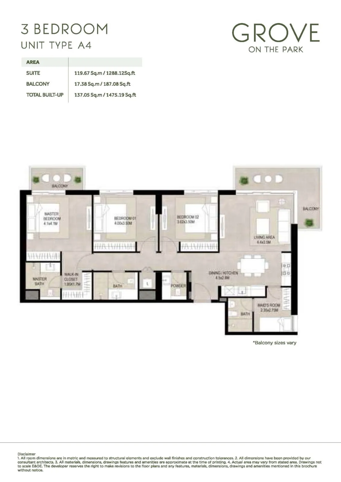 Floor plan for Type A4