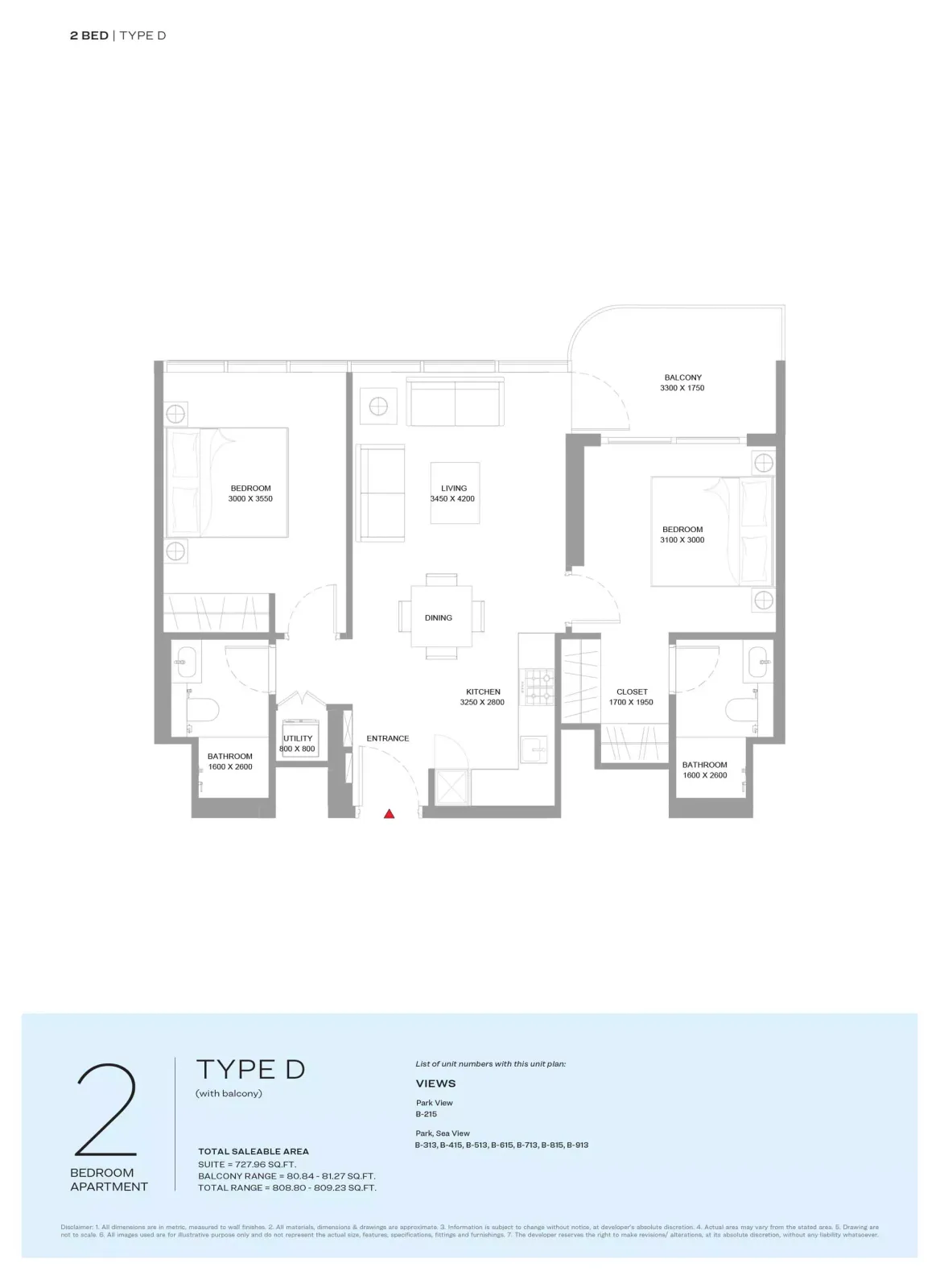 Floor plan for Type D