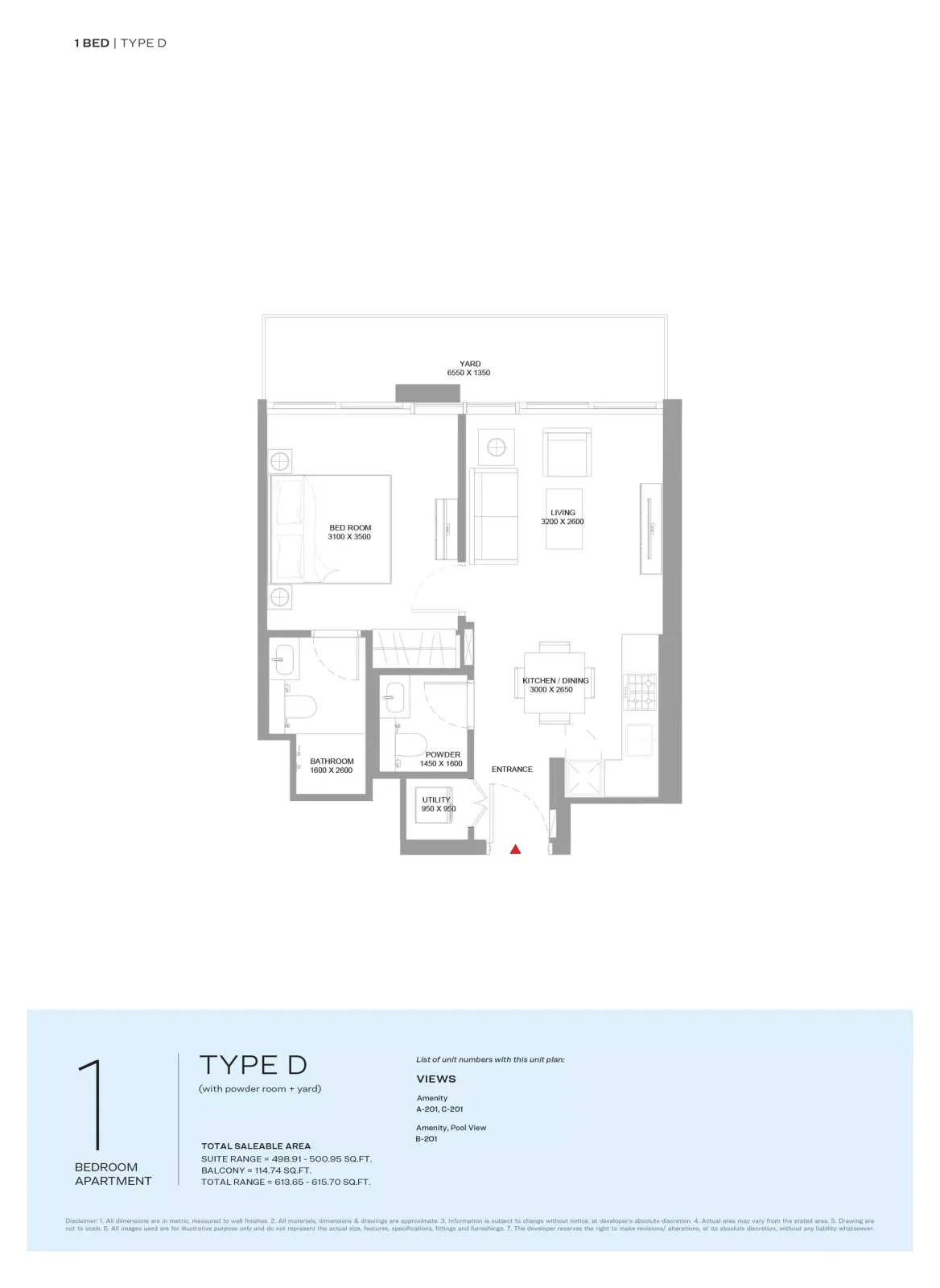 Floor plan for Type D
