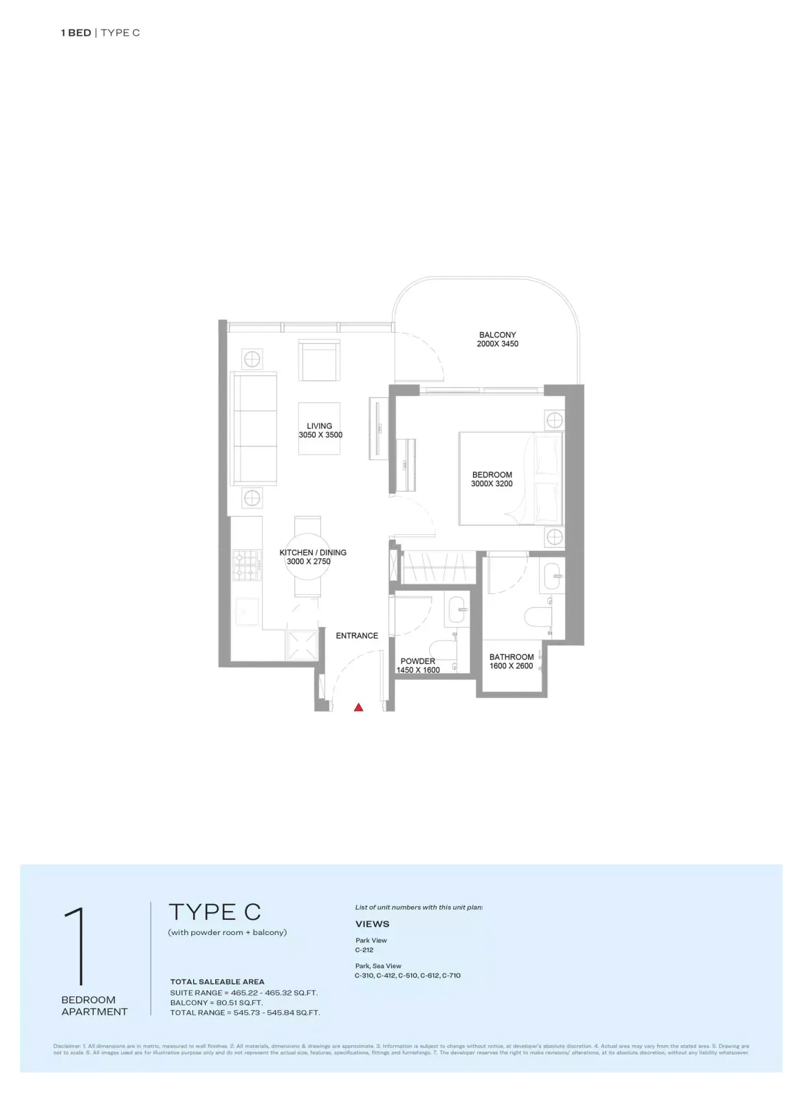 Floor plan for Type C