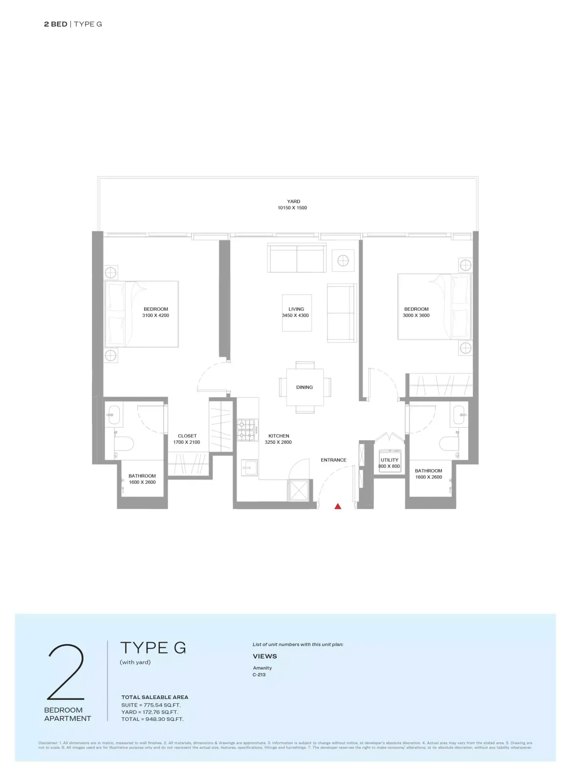 Floor plan for Type G