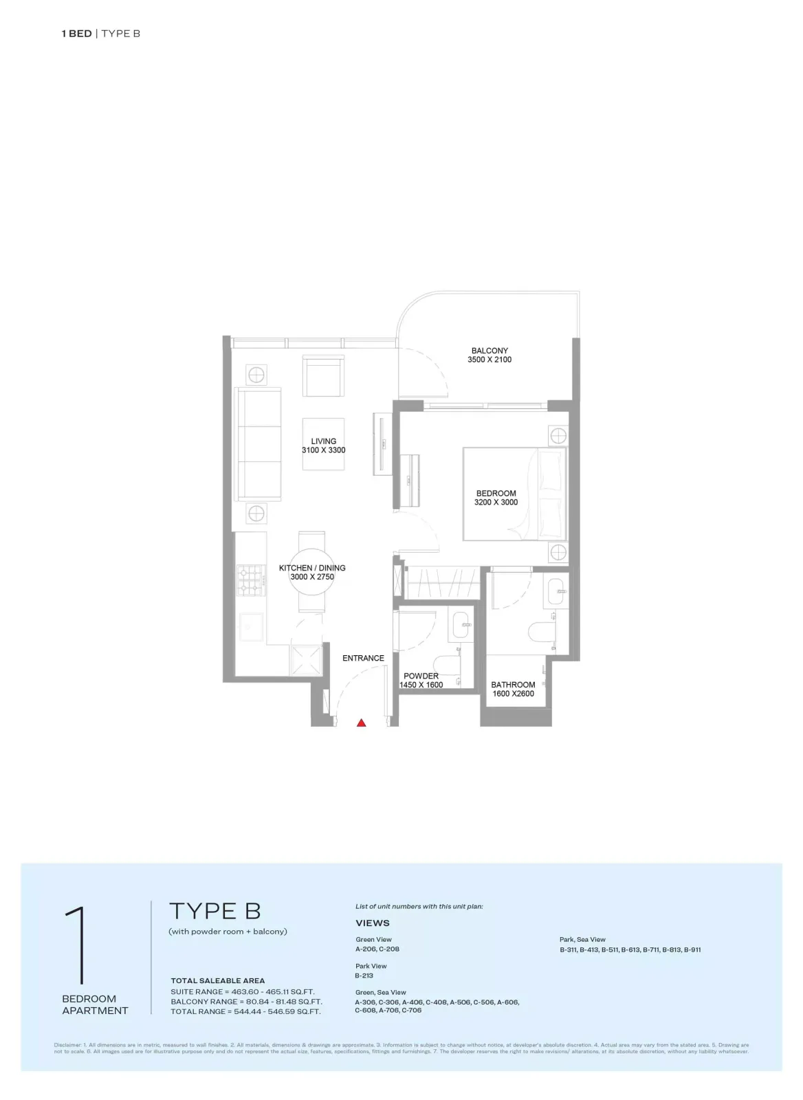 Floor plan for Type B