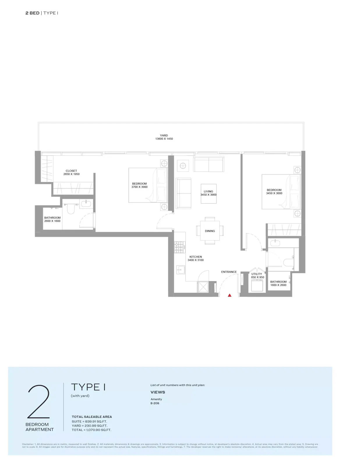 Floor plan for Type I