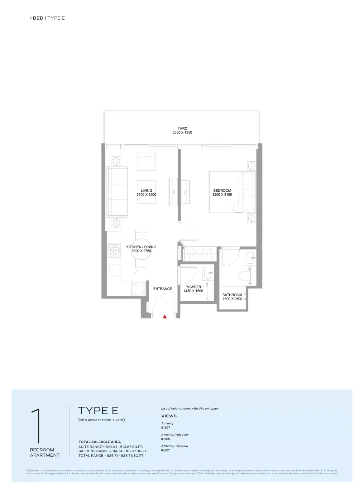 Floor plan for Type E