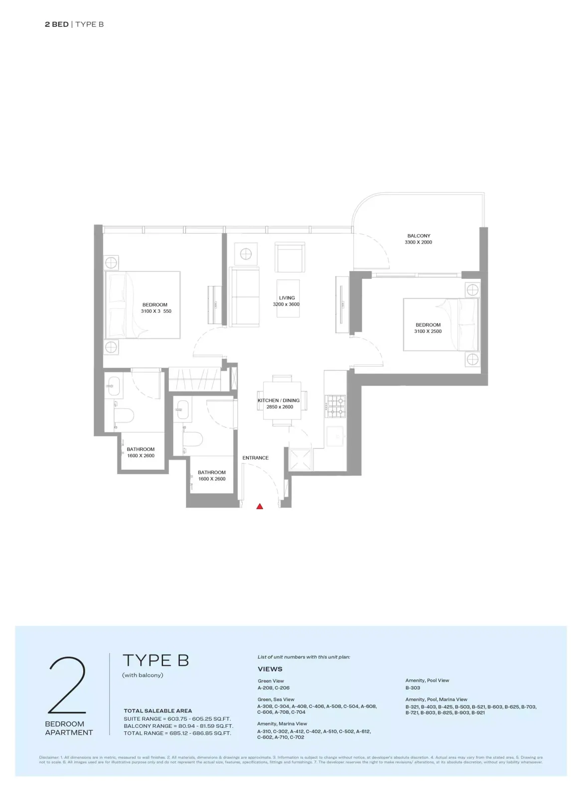 Floor plan for Type B