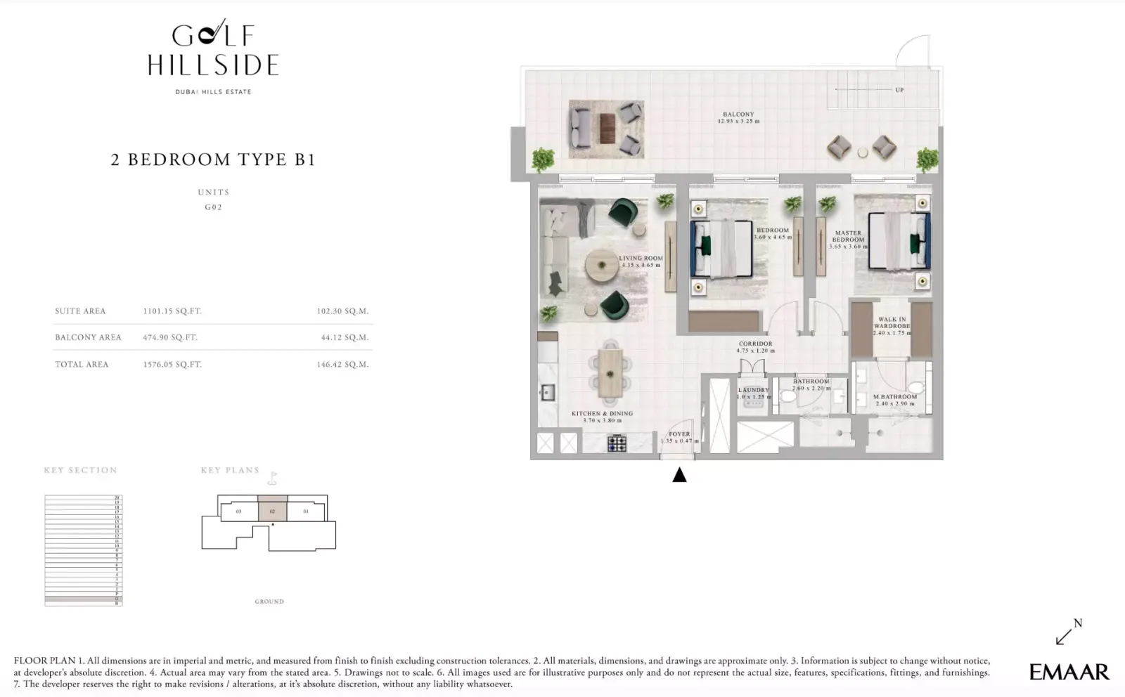 Floor plan for Type B1