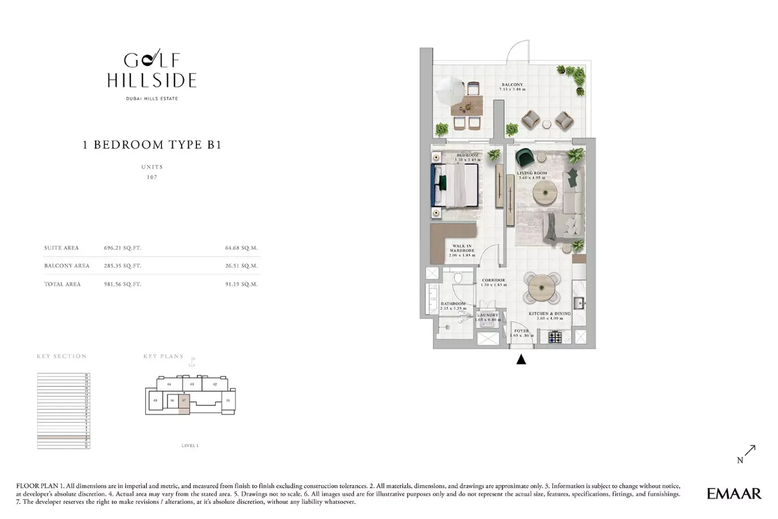 Floor plan for Type B1