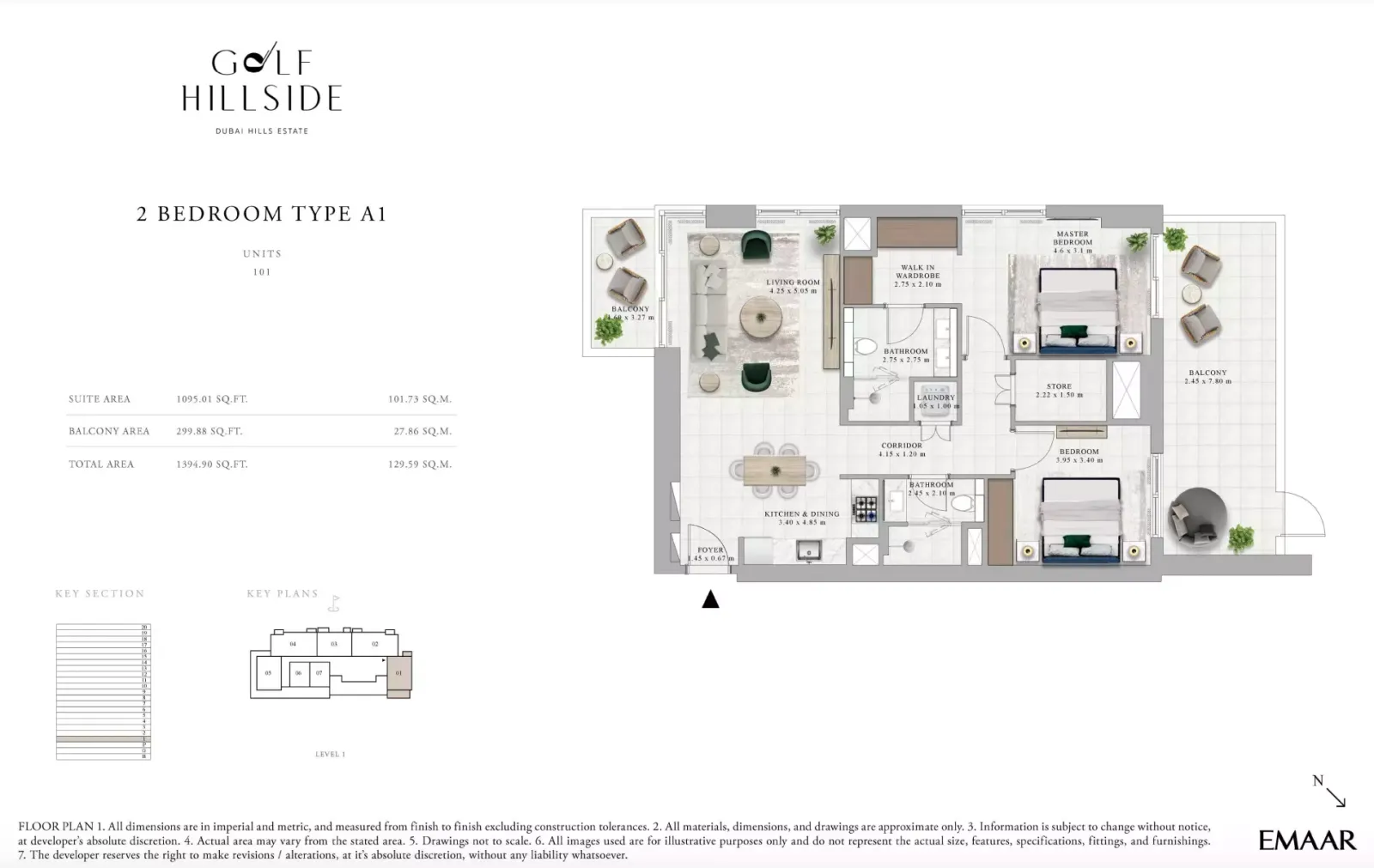 Floor plan for Type A1