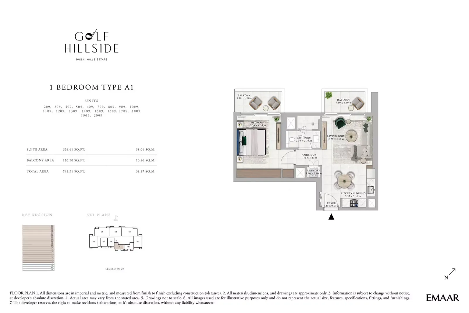 Floor plan for Type A1