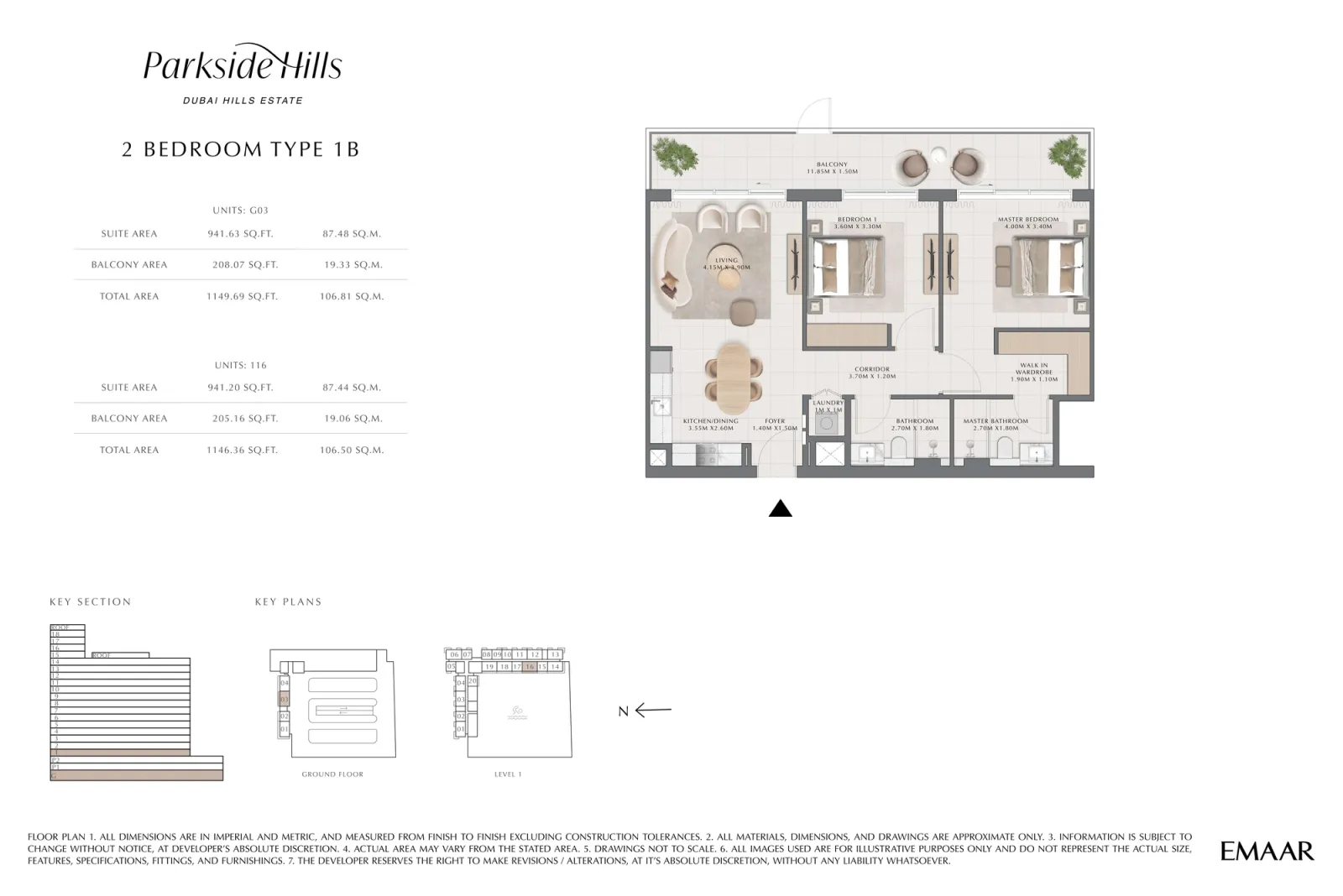 Floor plan for Type 1B