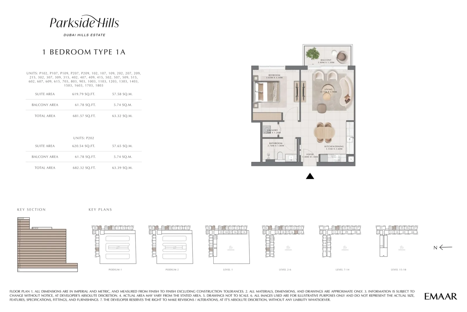 Floor plan for Type 1A