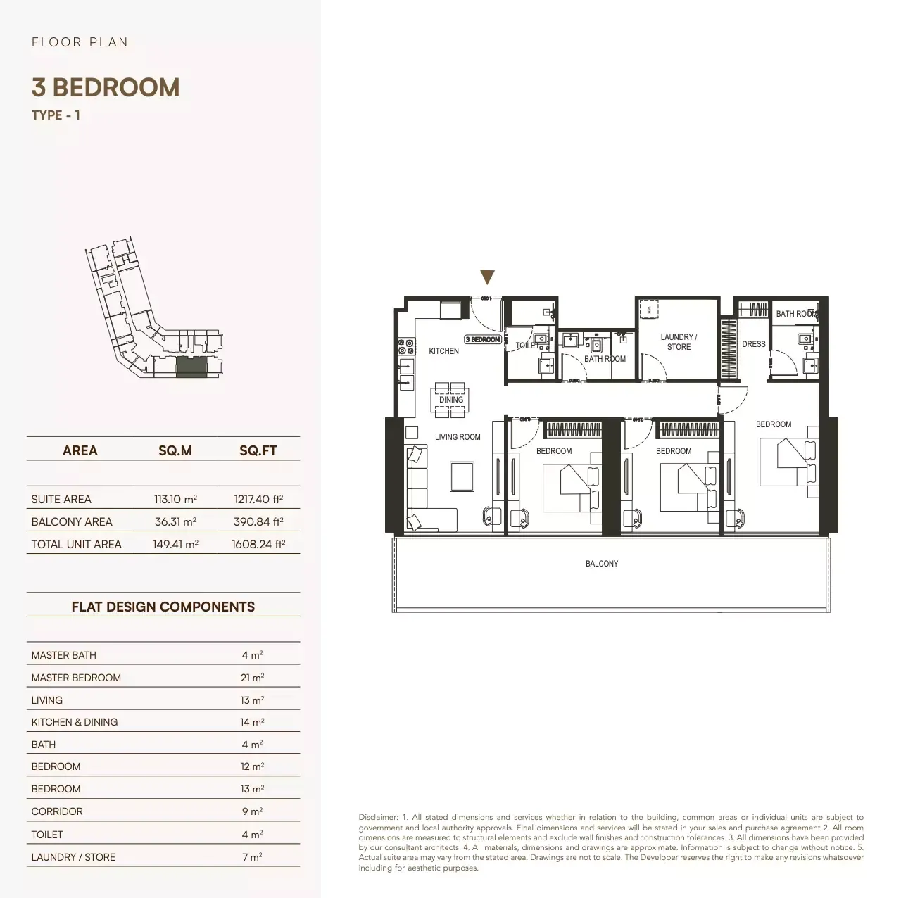 Floor plan for Type 1