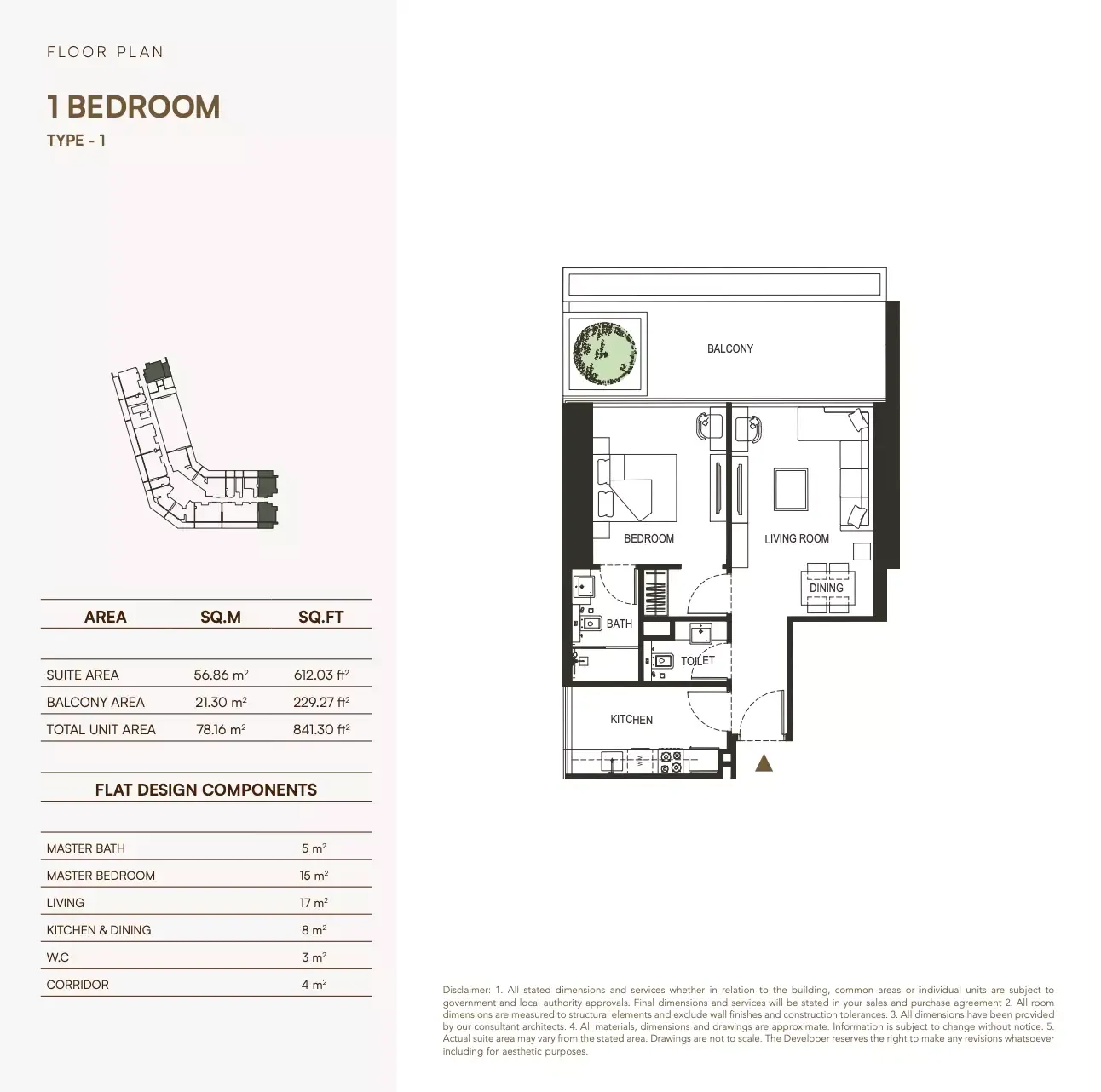 Floor plan for Type 1