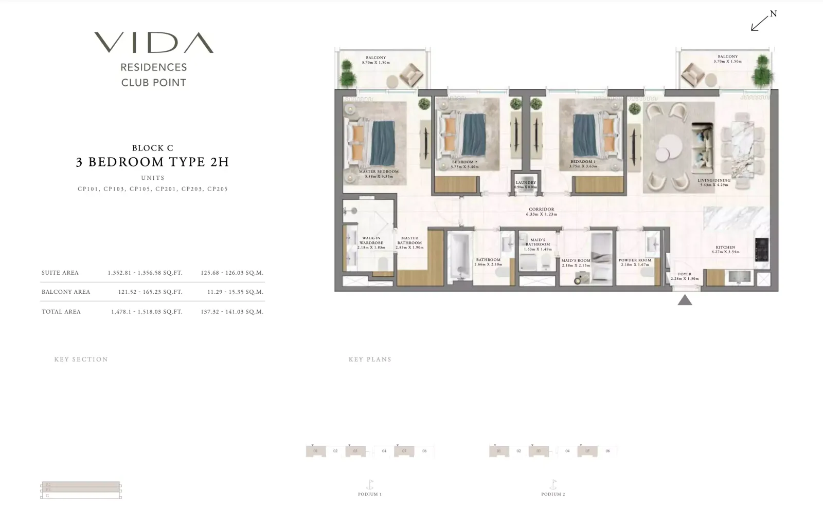 Floor plan for Type 2H
