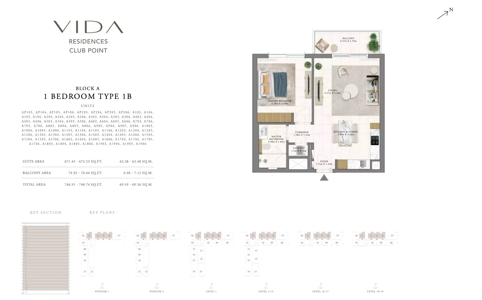 Floor plan for Type 1B