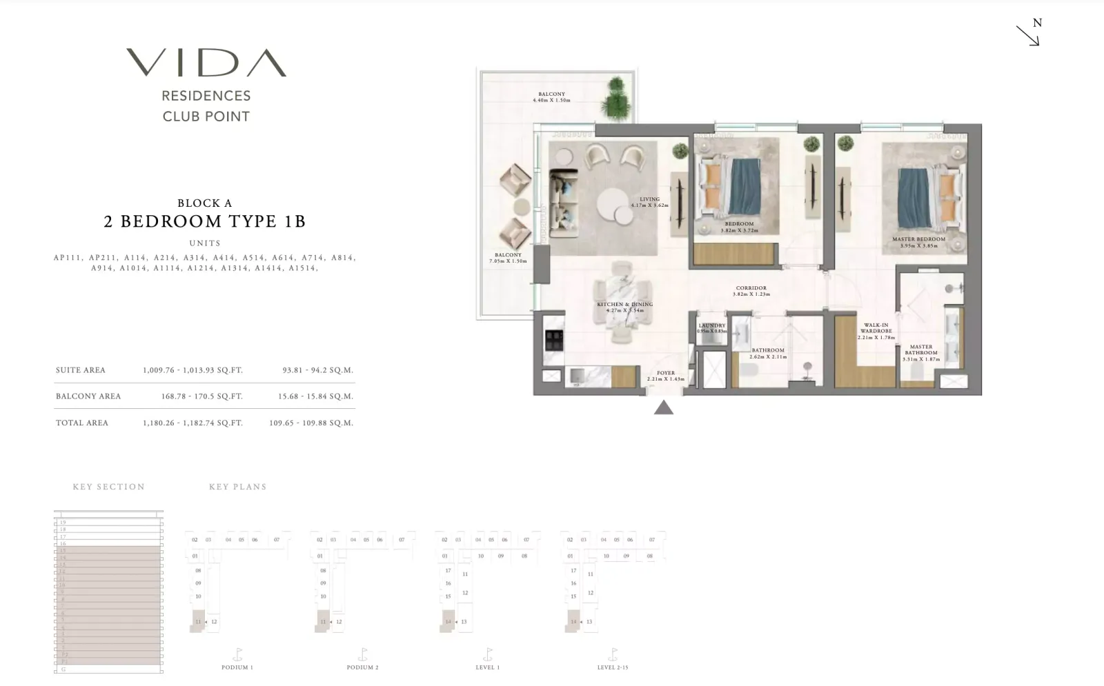 Floor plan for Type 1B