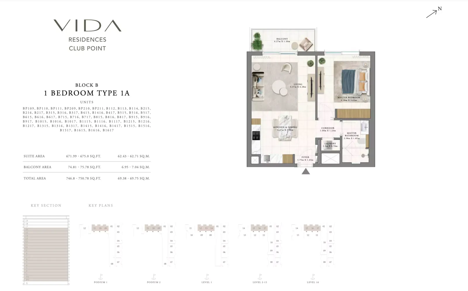 Floor plan for Type 1A