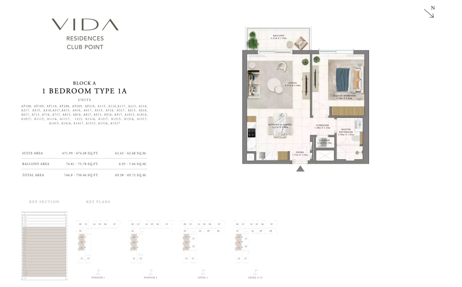 Floor plan for Type 1A