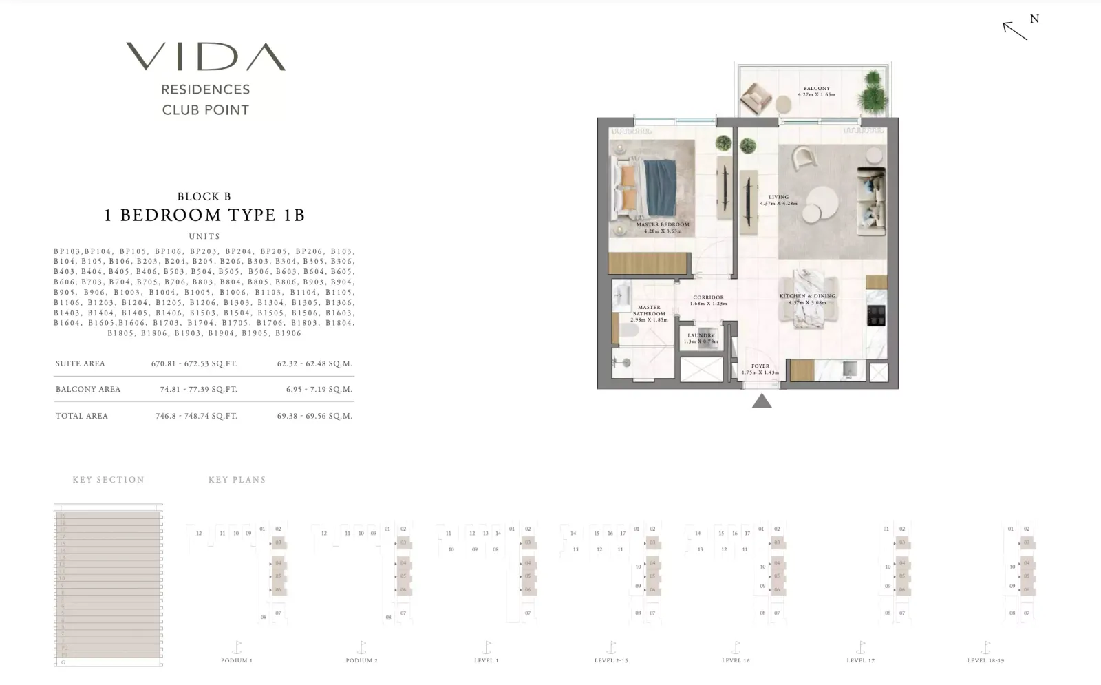 Floor plan for Type 1B