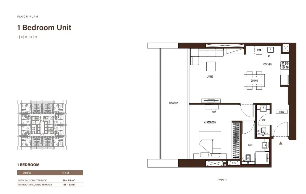 Floor plan for Type 1
