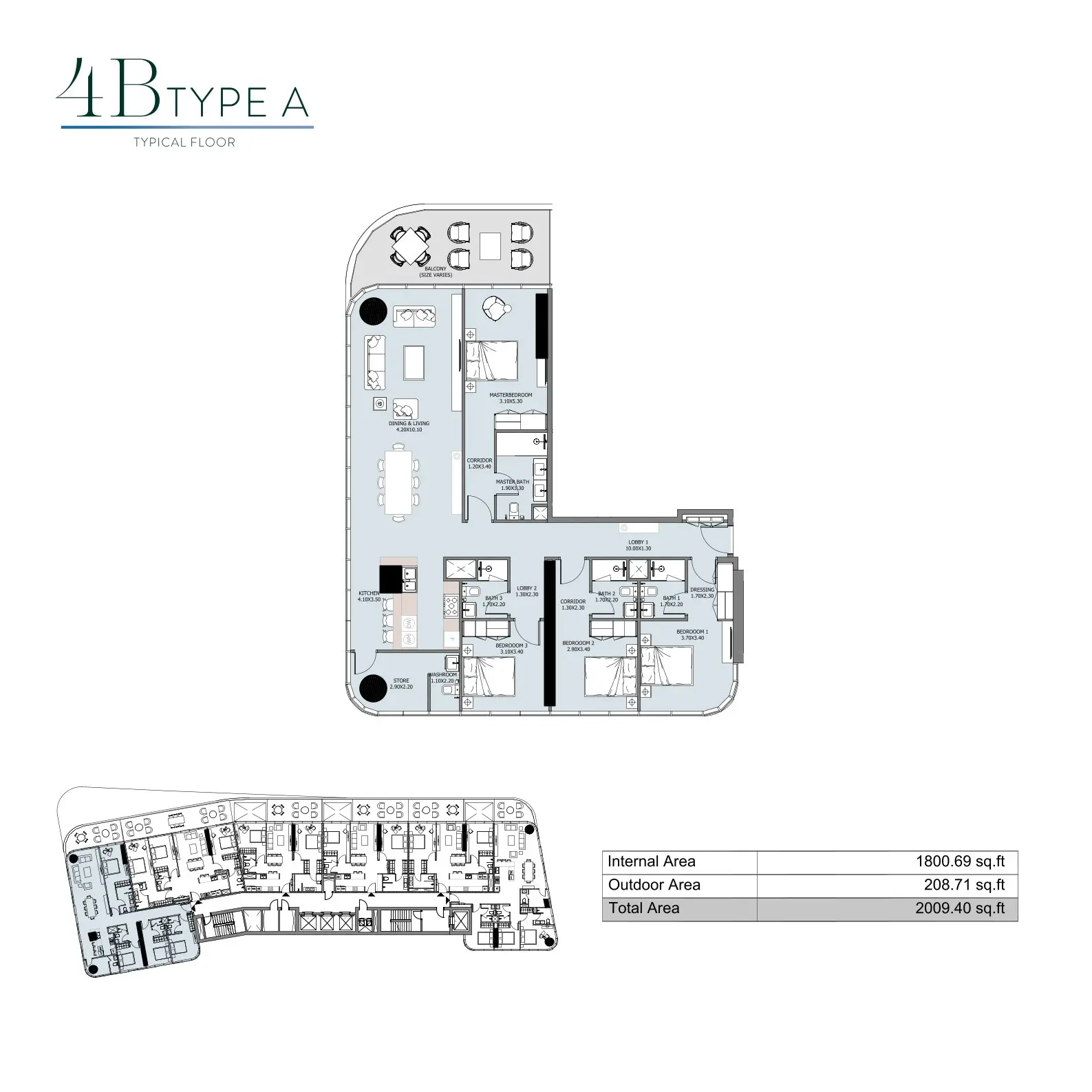 Floor plan for Type A