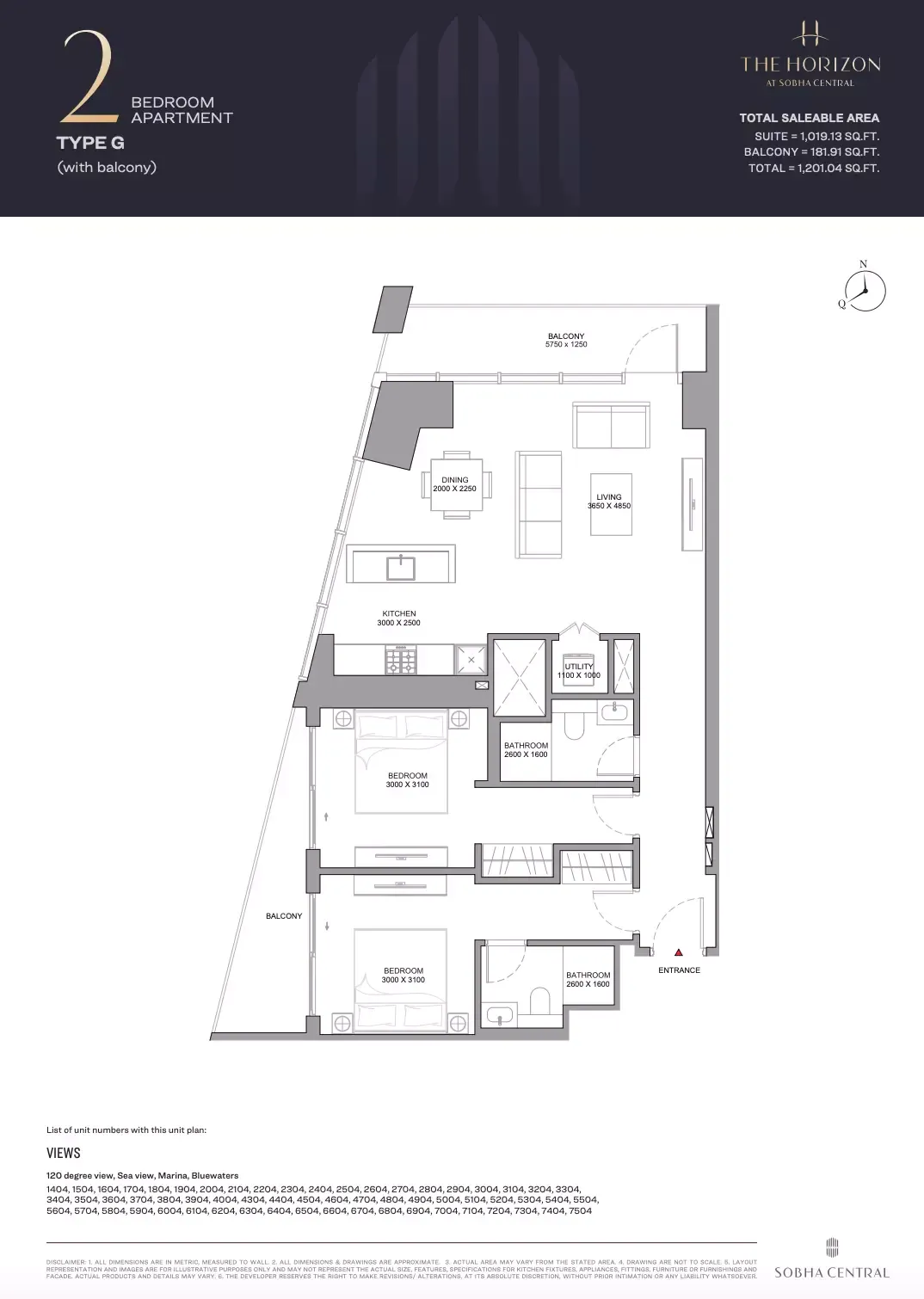 Floor plan for Type G