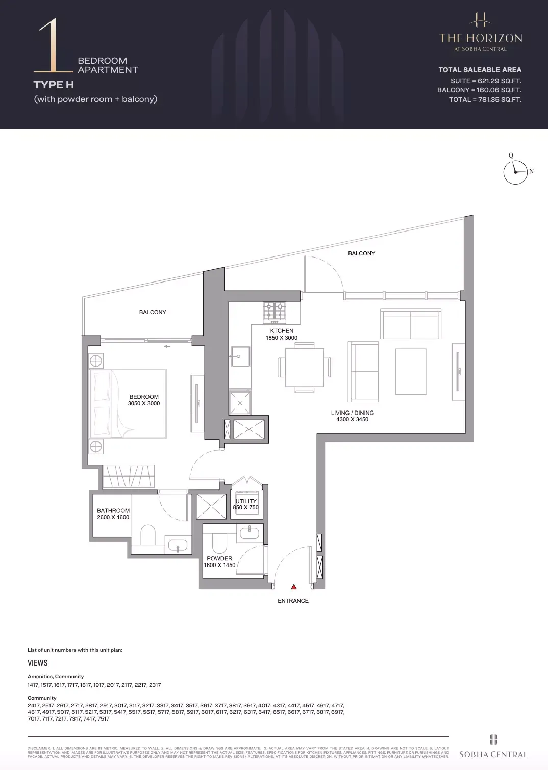 Floor plan for Type H