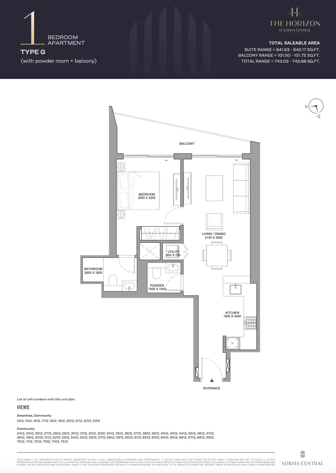 Floor plan for Type G