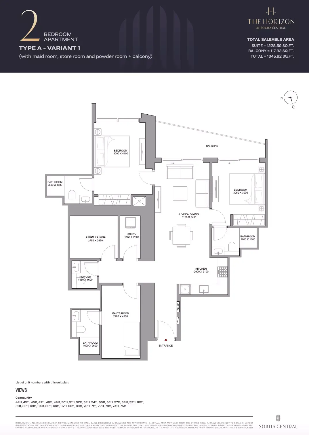 Floor plan for Type A Variant 1