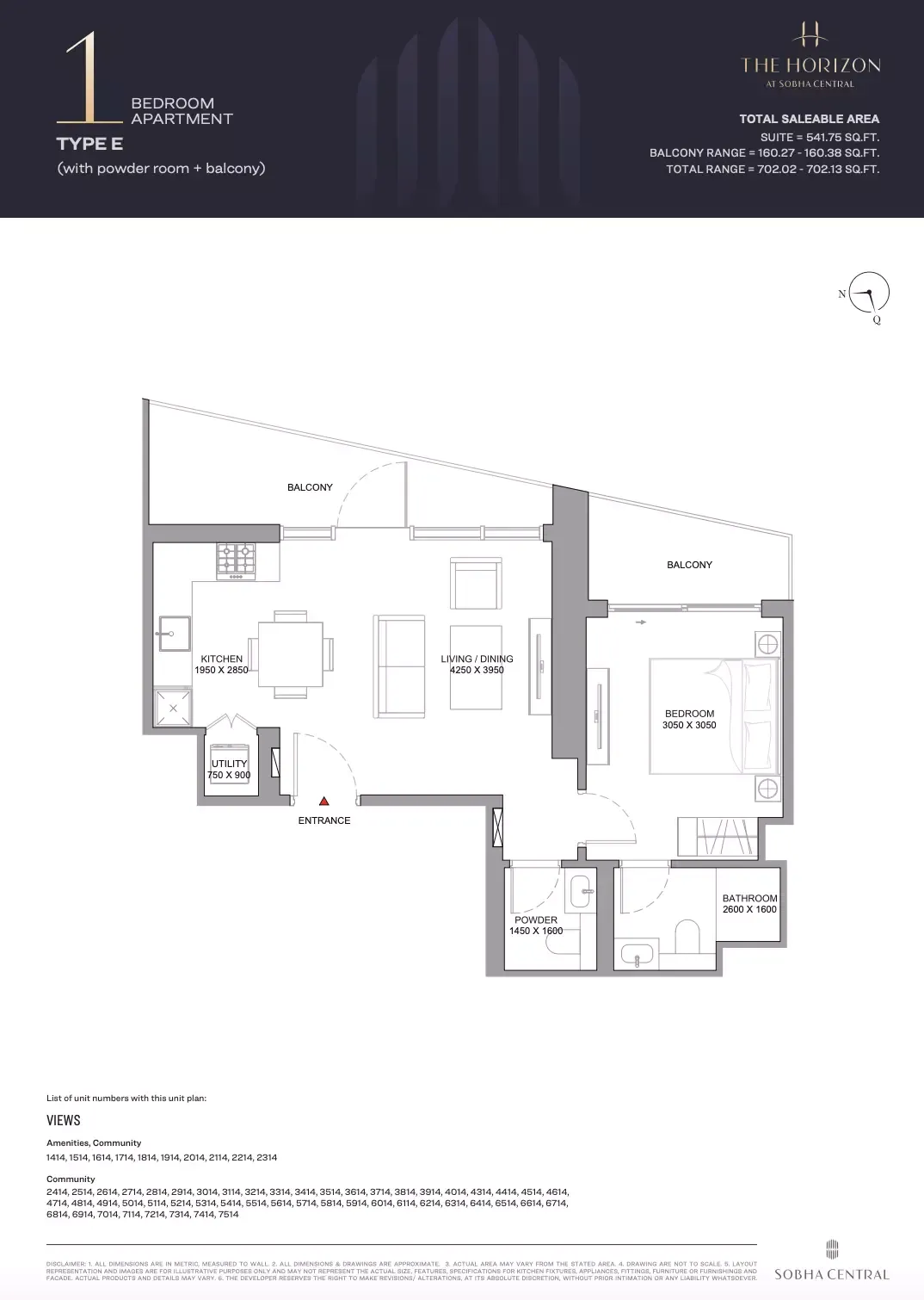 Floor plan for Type E
