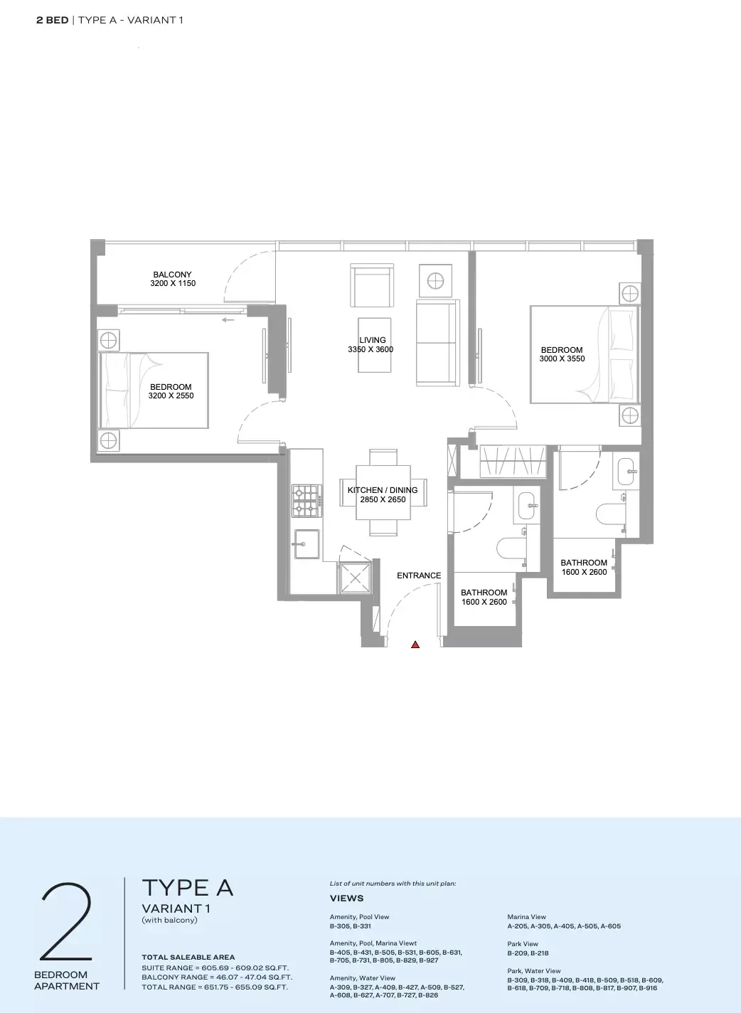 Floor plan for Type A- Variant 1