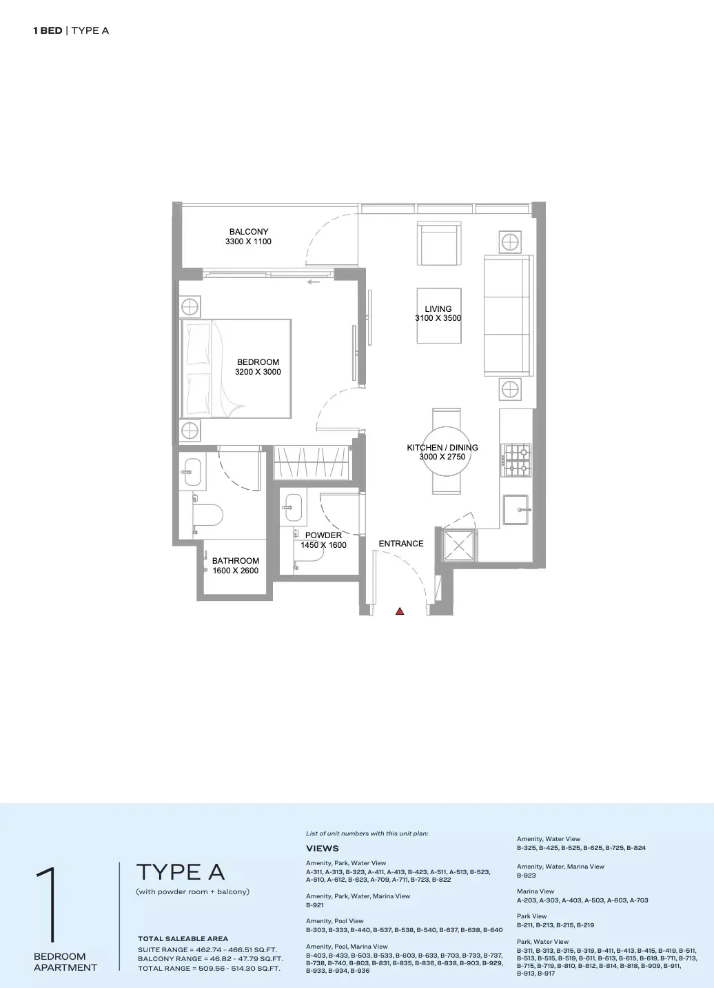 Floor plan for Type A