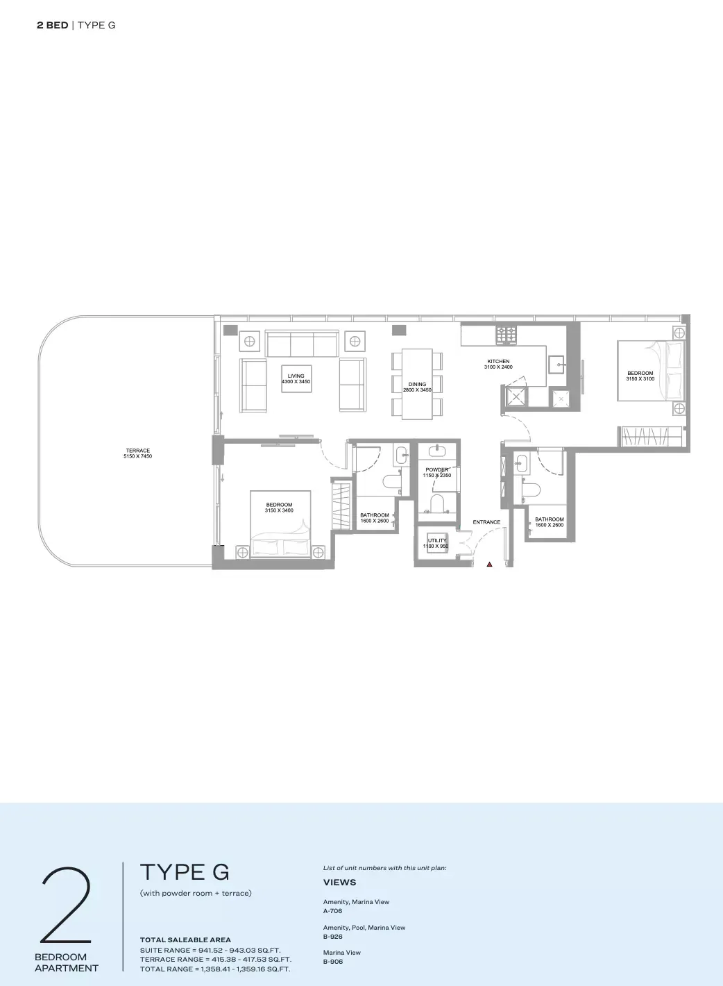 Floor plan for Type G