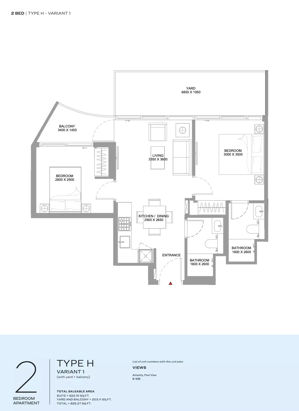 Floor plan for Type H- Variant 1