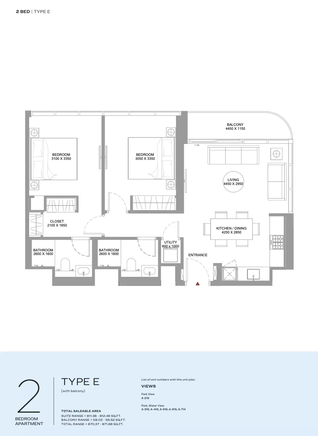 Floor plan for Type E