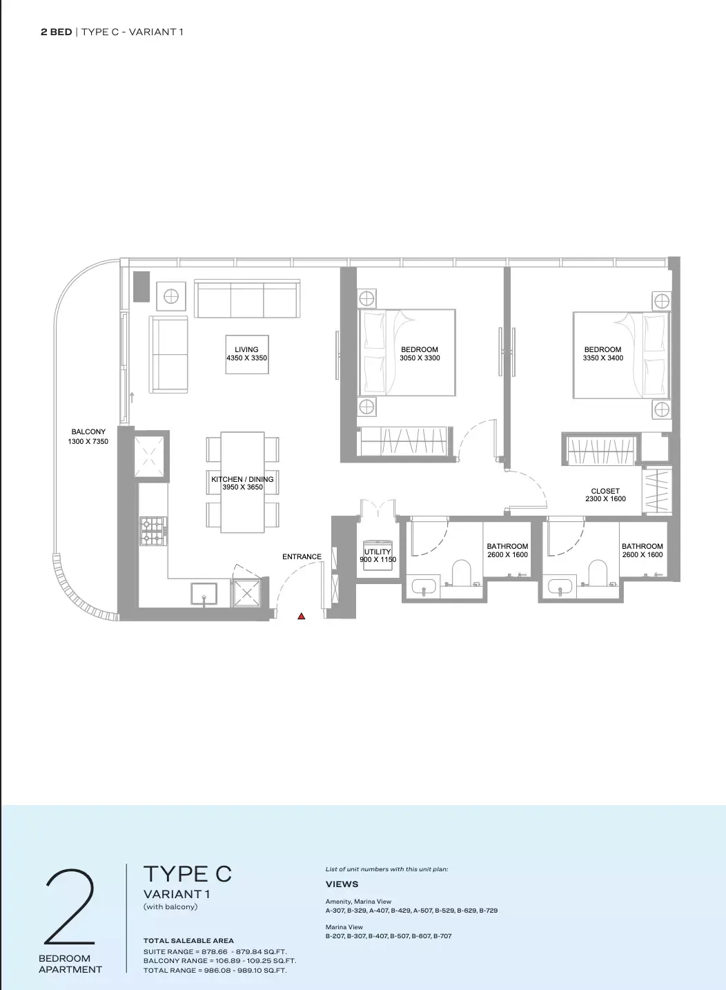 Floor plan for Type C- Variant 1