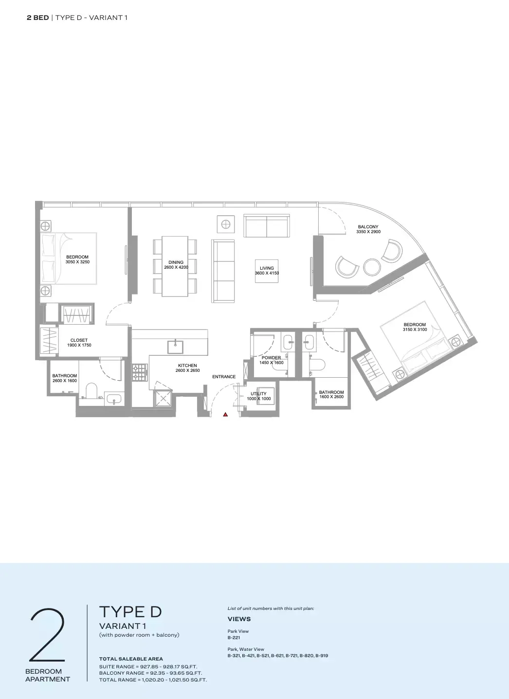 Floor plan for Type D- Variant 1