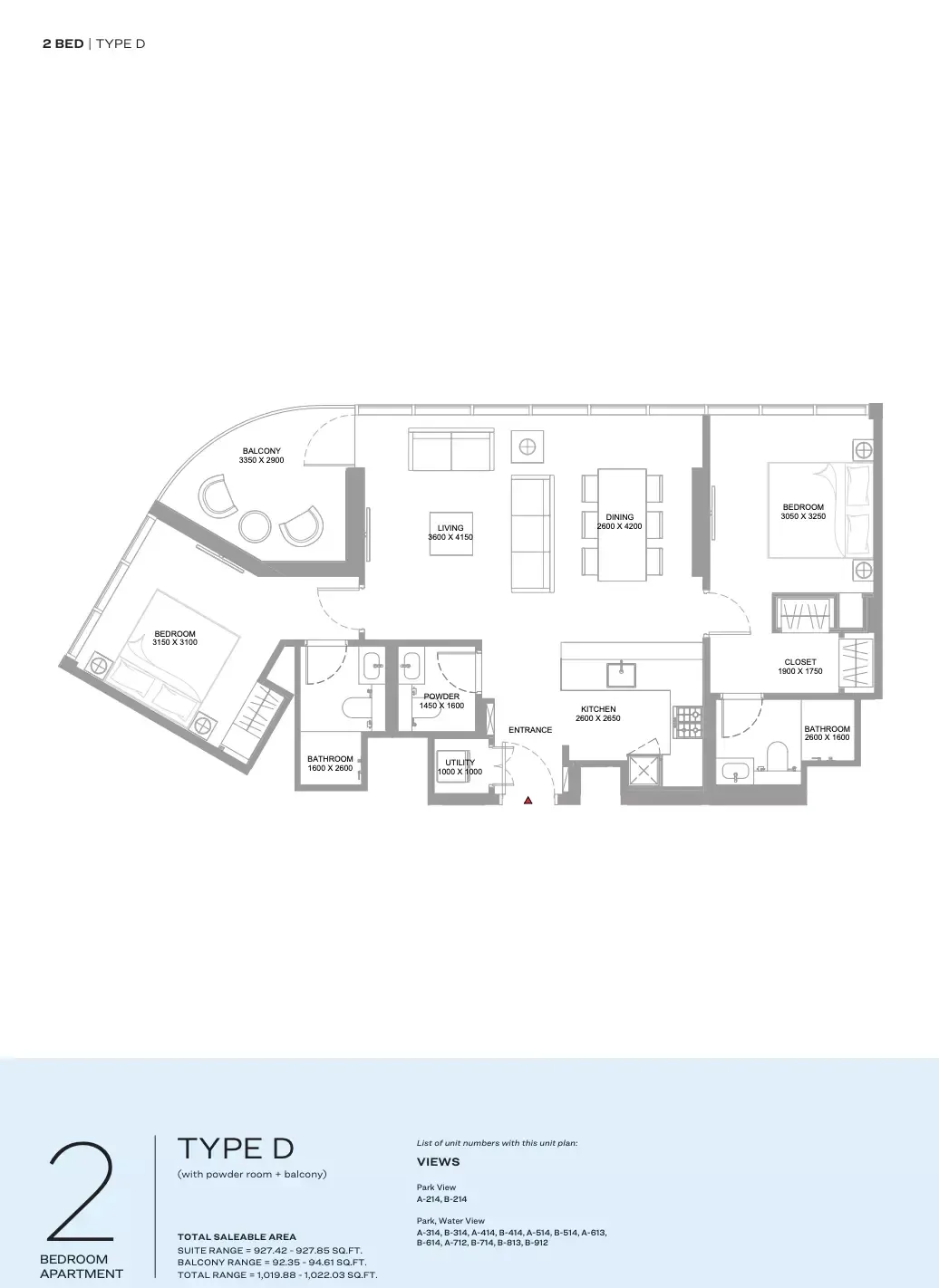 Floor plan for Type D