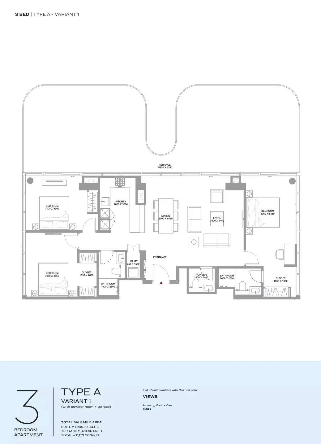 Floor plan for Type A- Variant 1