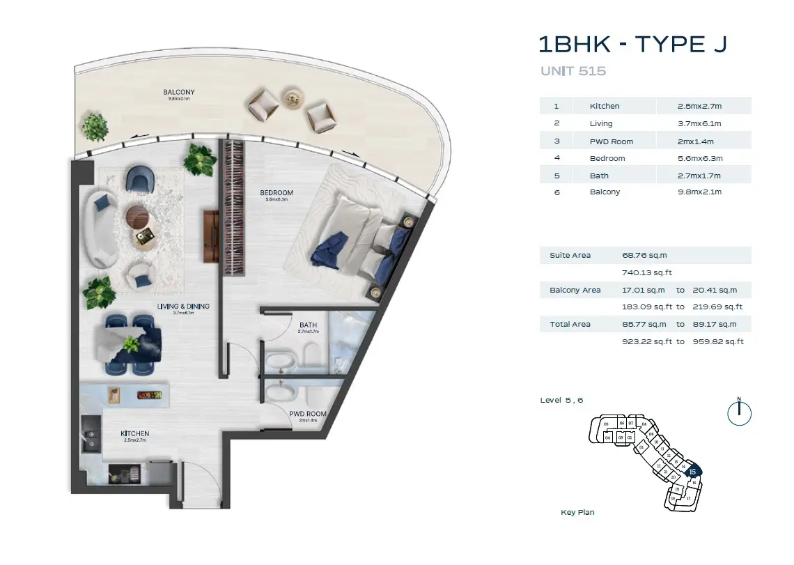 Floor plan for Type J