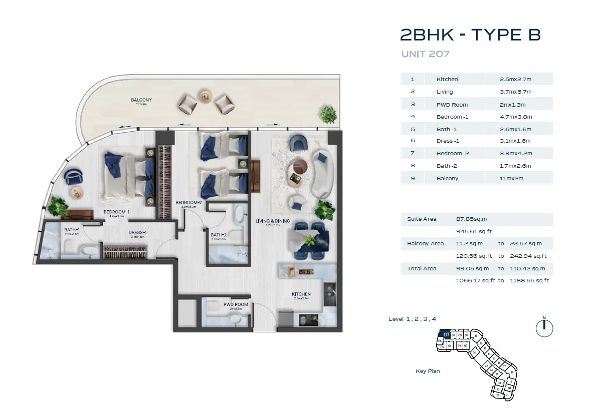 Floor plan for Type B