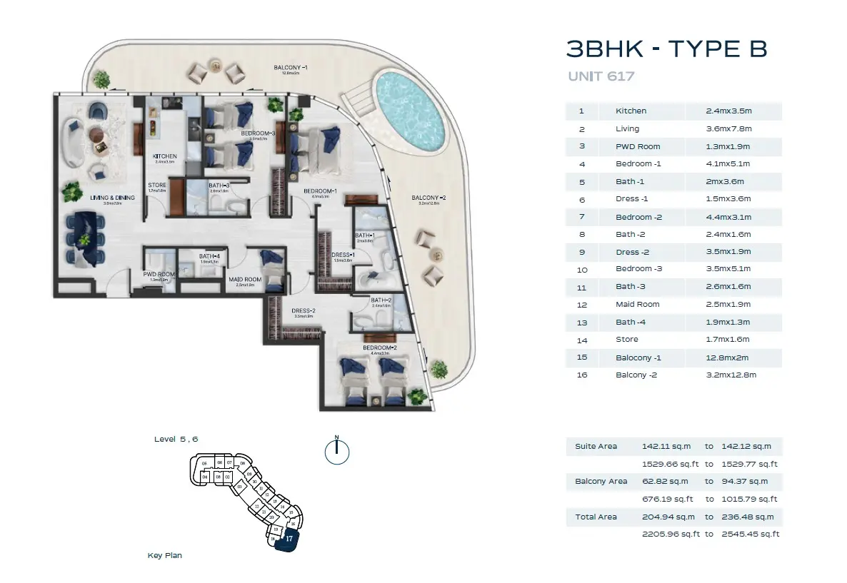 Floor plan for Type B