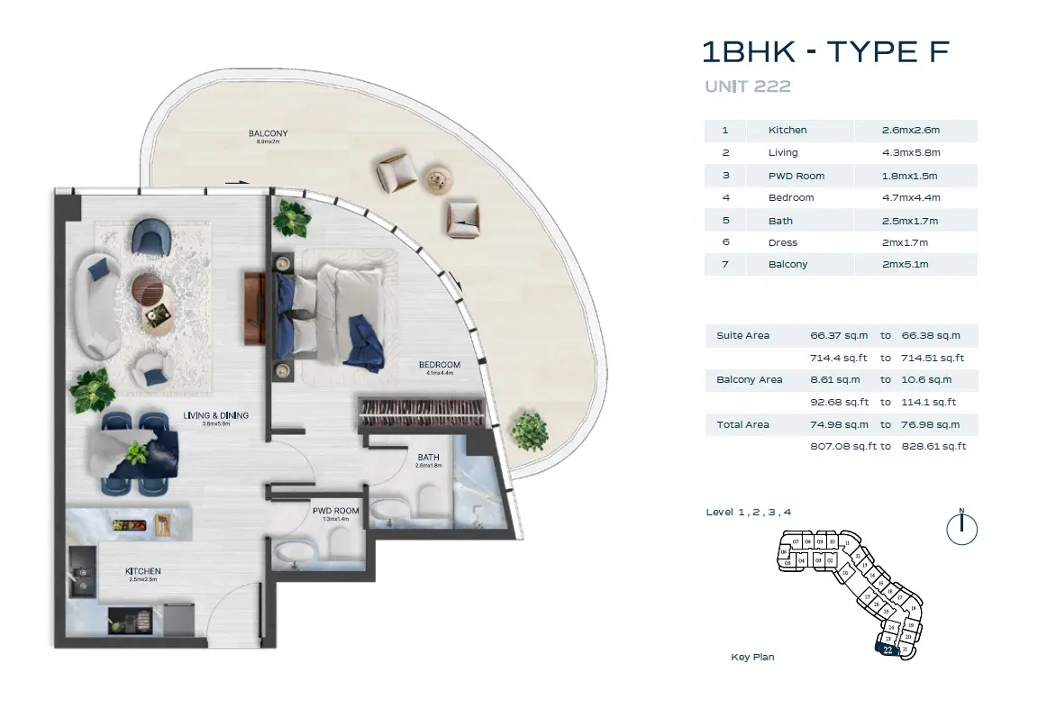 Floor plan for Type F