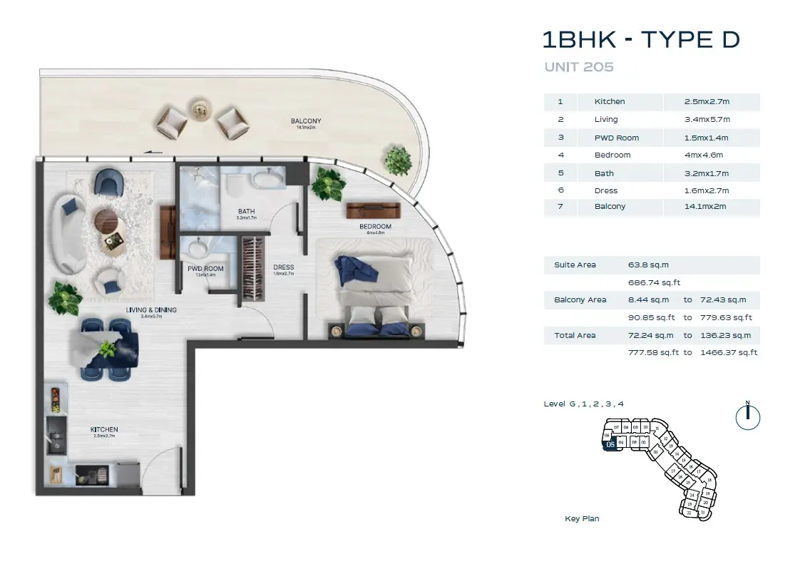 Floor plan for Type D