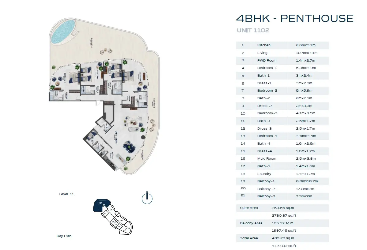 Floor plan for PH1
