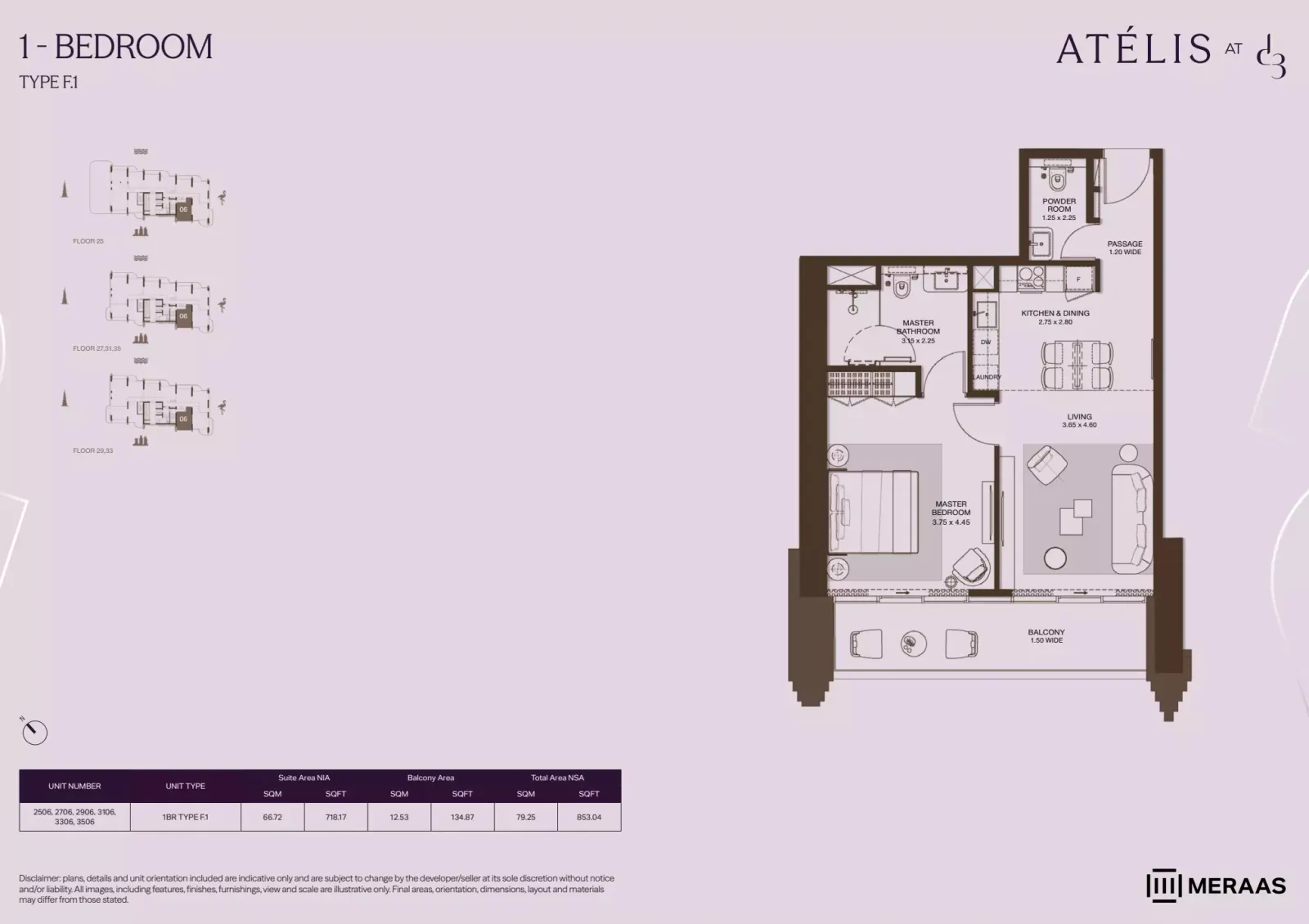 Floor plan for Type F1