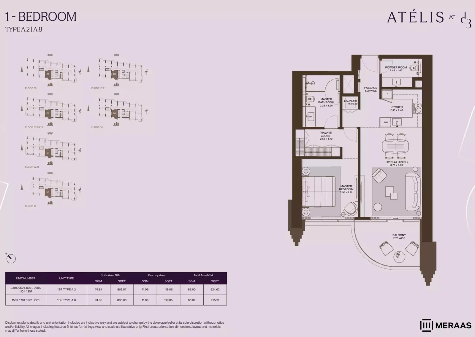 Floor plan for Type A2